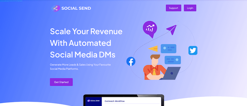 Social Send product interface